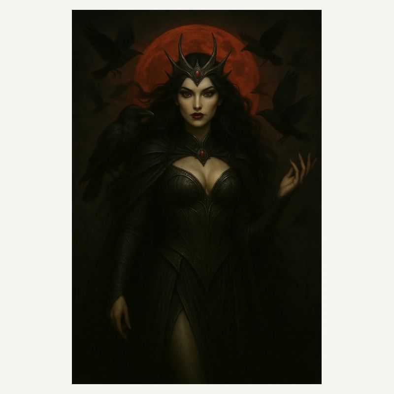 Dark Goddess and Crows – Red Moon