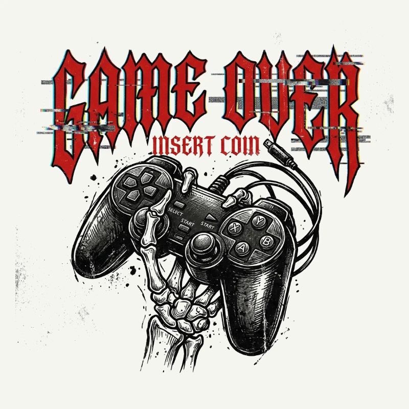 Game Over Retro Controller Grunge