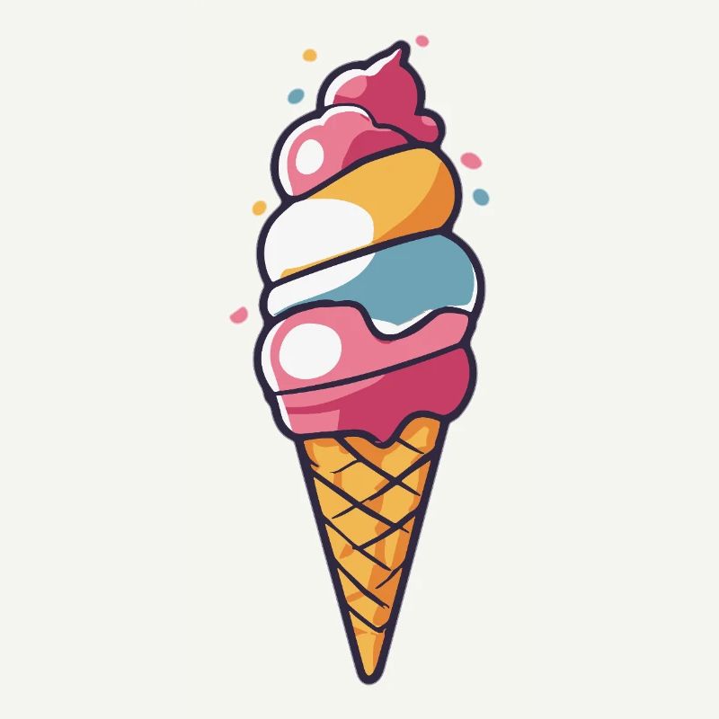 Cornet de dessins animés en forme de glace pastel