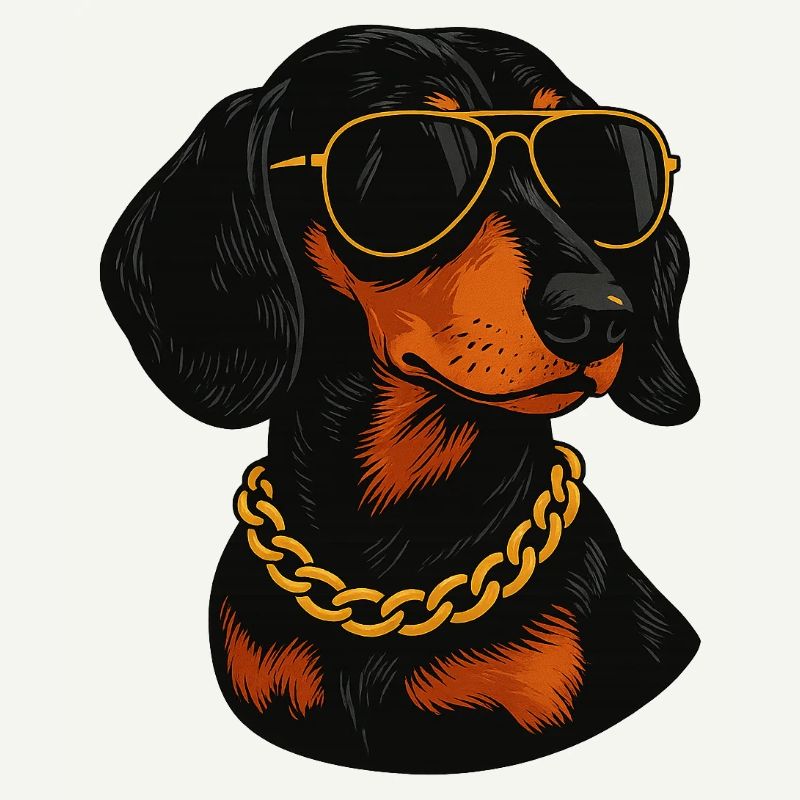 Teckel en lunettes de soleil blings