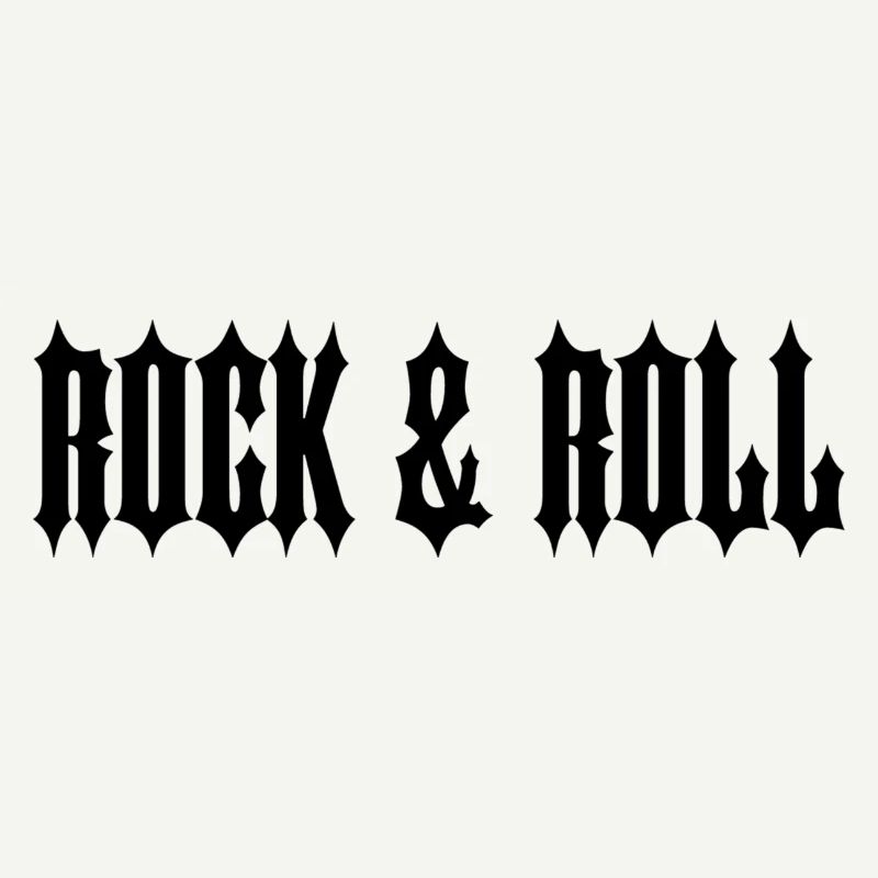 "ROCK & ROLL" SCHWARZER TEXT