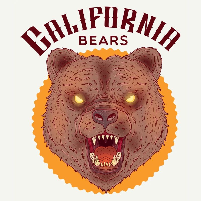 evil bear with bright eyes