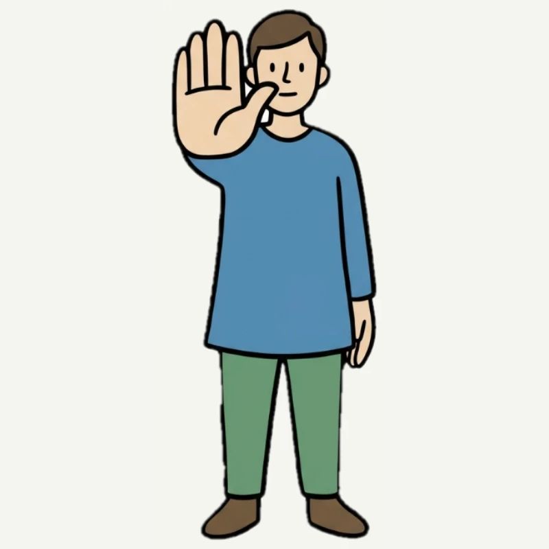 Stop Geste Cartoonfigur