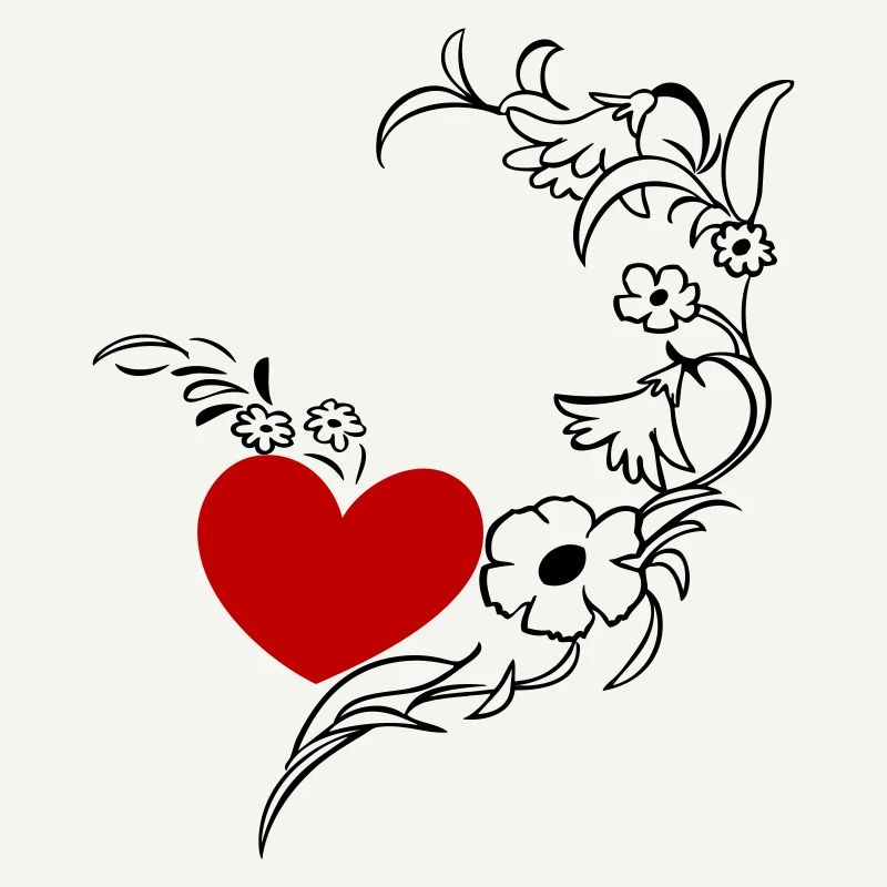 Vrille de fleur avec coeur