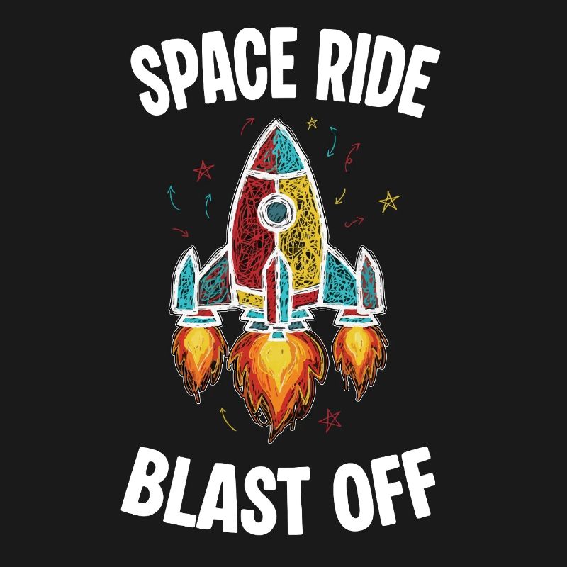 Fusée Espace Retro Scribble Blast Off