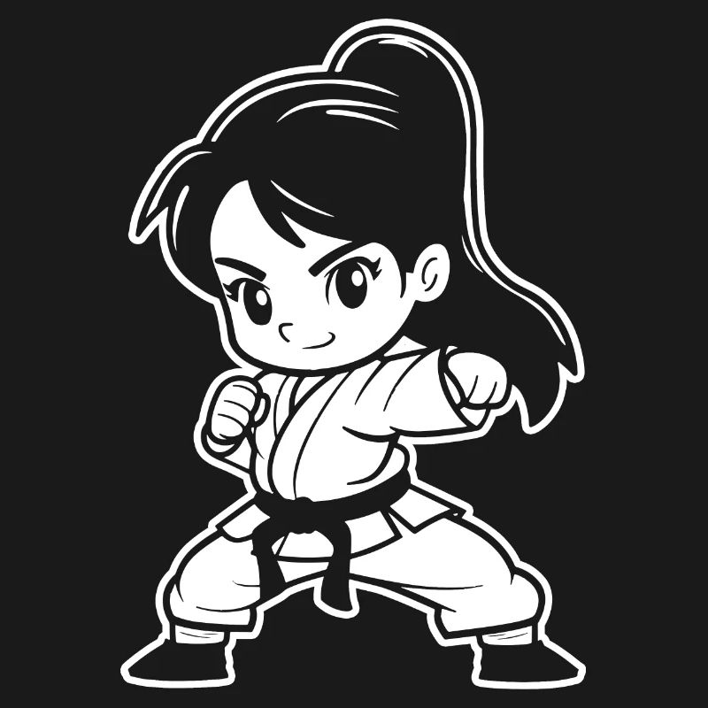 Kleines Karate Mädchen Comic
