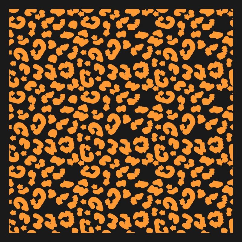 Leopard Pattern Pattern in Orange on Black