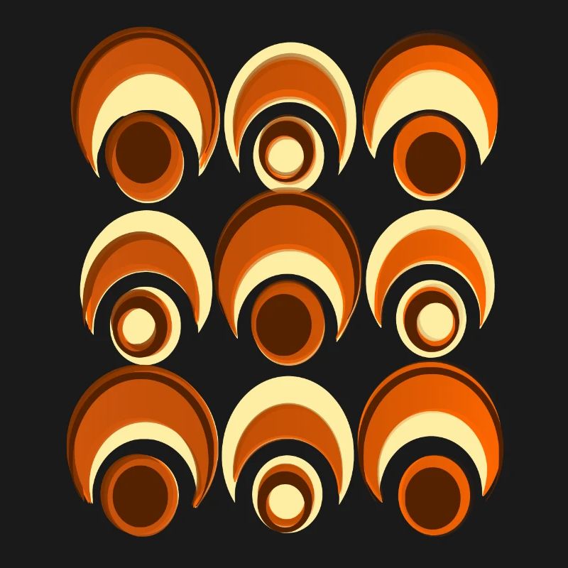 60s 70s Retro Pattern Circle Style Pattern