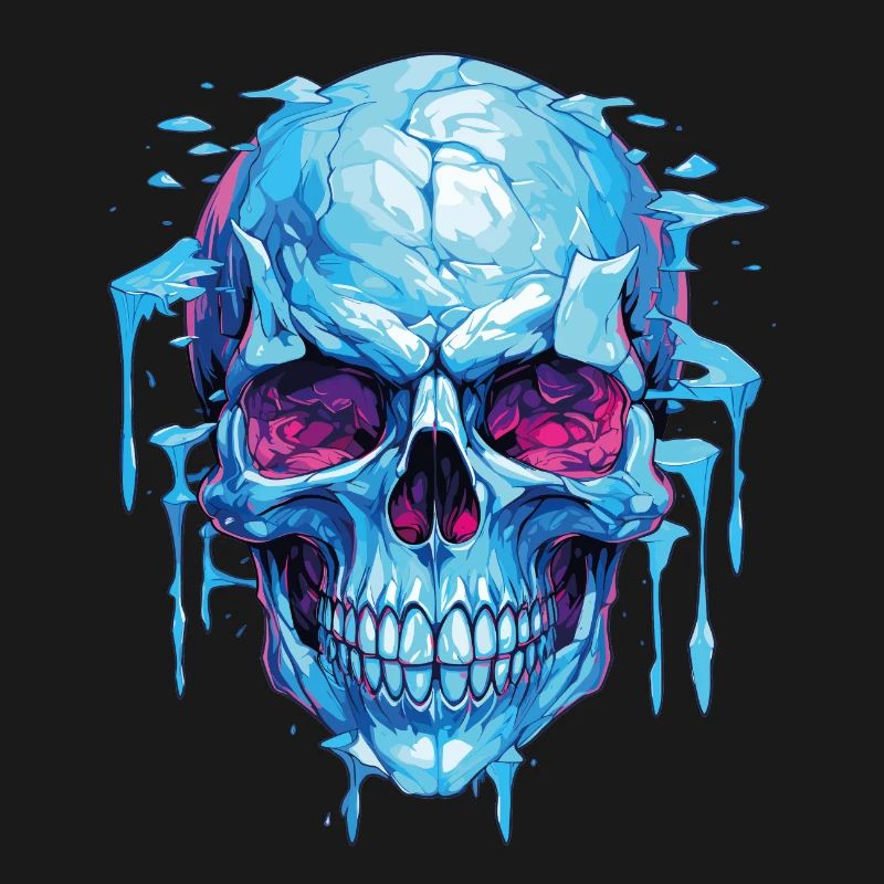 Neon Eis Schädelkunst