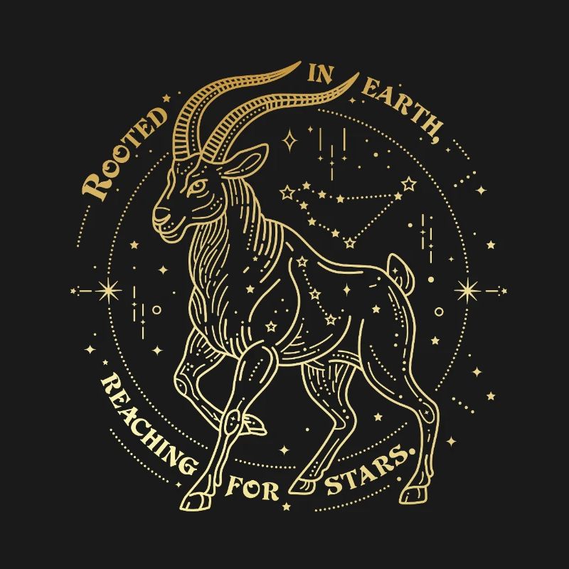 Steinbock Sternzeichen Geschenk – Erde & Sterne Design