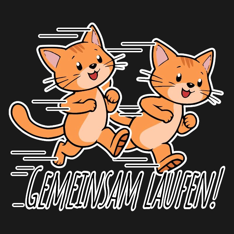 Courez ensemble ! Équipe de course des chats mignons !