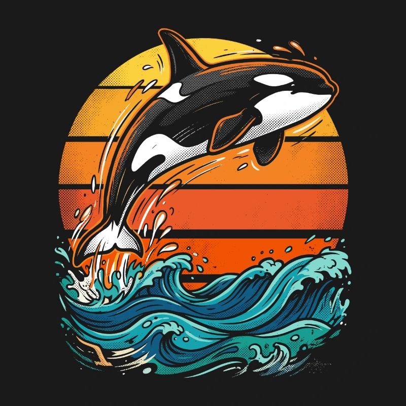 Orca at sunset