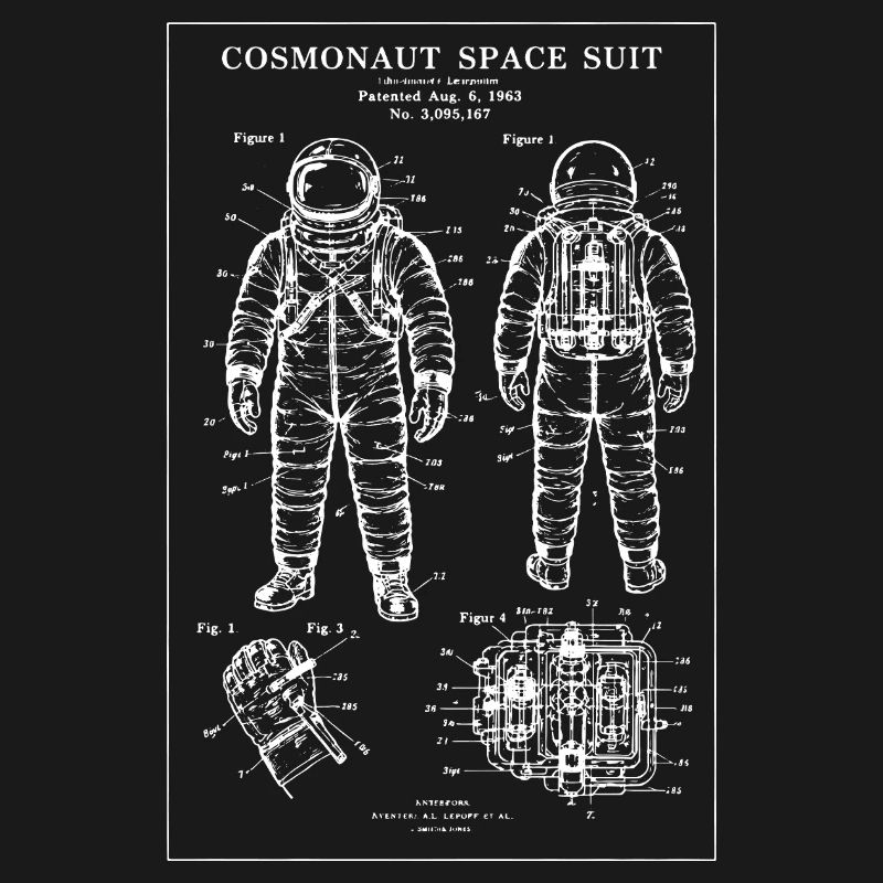 Plan de la combinaison spatiale du cosmonaute