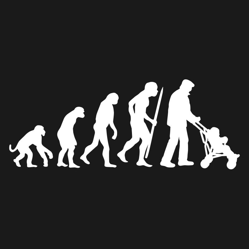 Evolution Großvater kinderwagen Opa babysitter