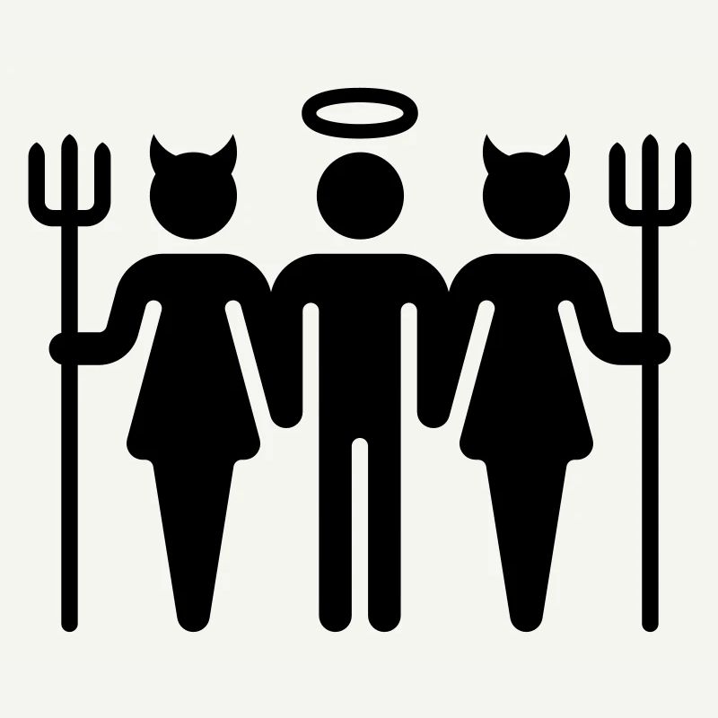 Devil-Cherub-Devil / Teufel-Engel-Teufel (M)