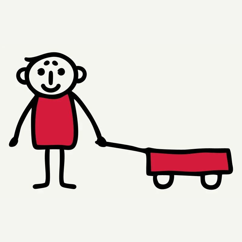 Junge mit Bollerwagen - V2