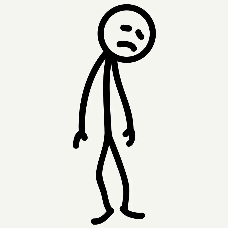 Triste figure de bâton malheureuse déprimée
