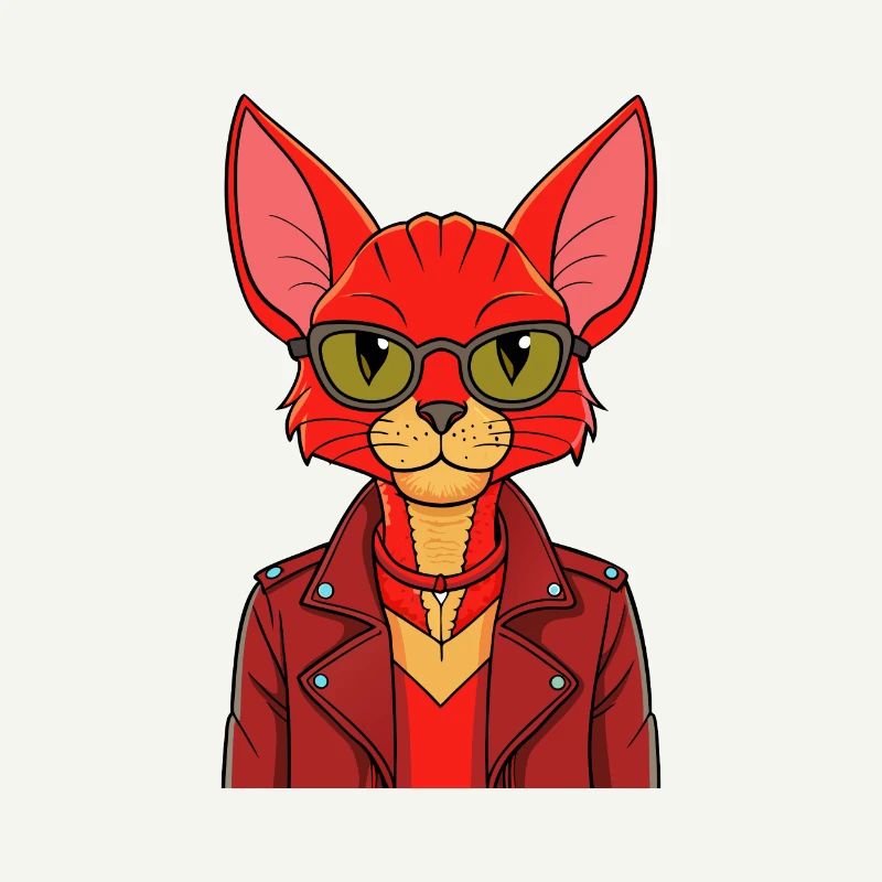 Red Devon Rex Funny Cartoon Kawaii Jacket Sunglass
