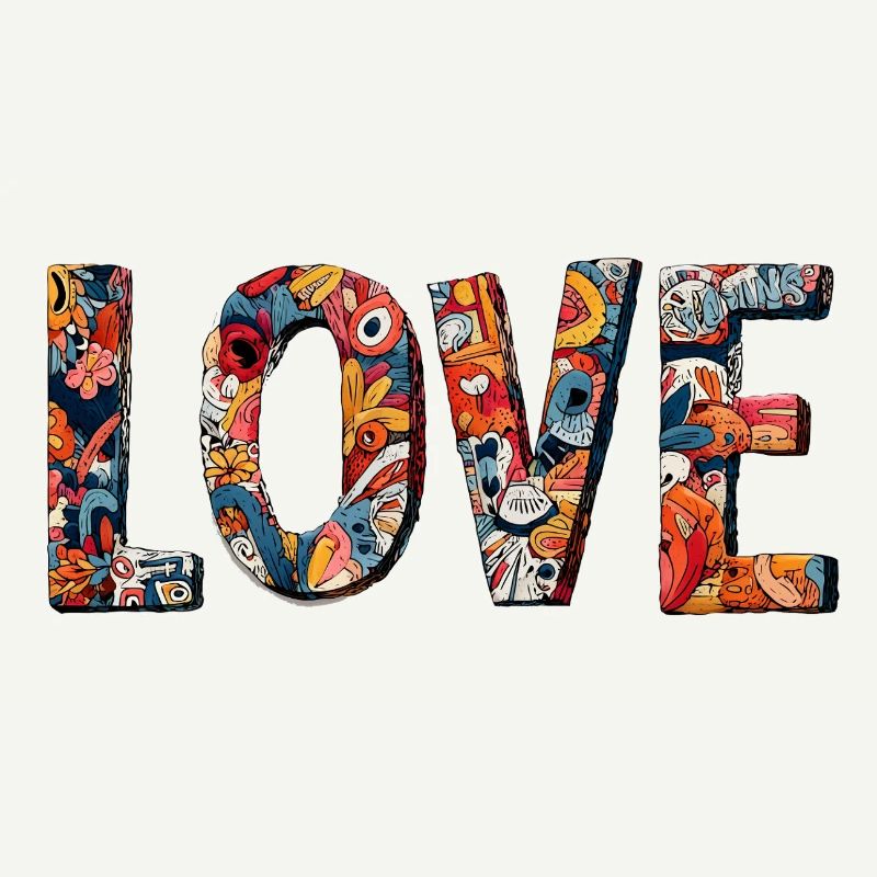 Conception créative de graffitis LOVE