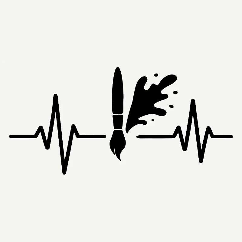 Paint Roller Heartbeat Line DIY Painter Design
