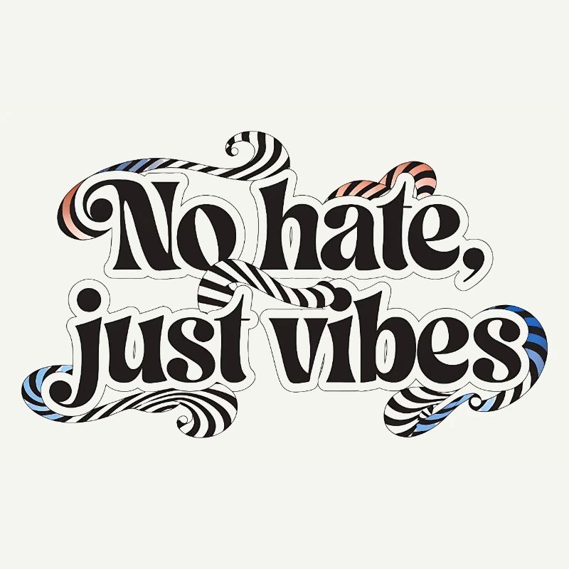 L’inscription « No hate, just vibes » dans un bauc