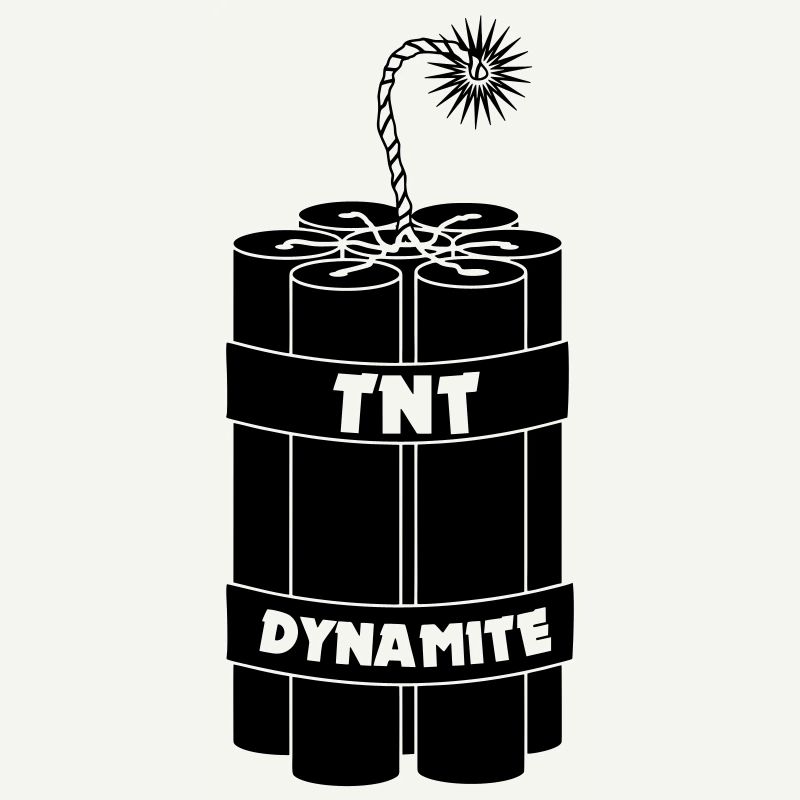 Sept bâtons de dynamite brûlants