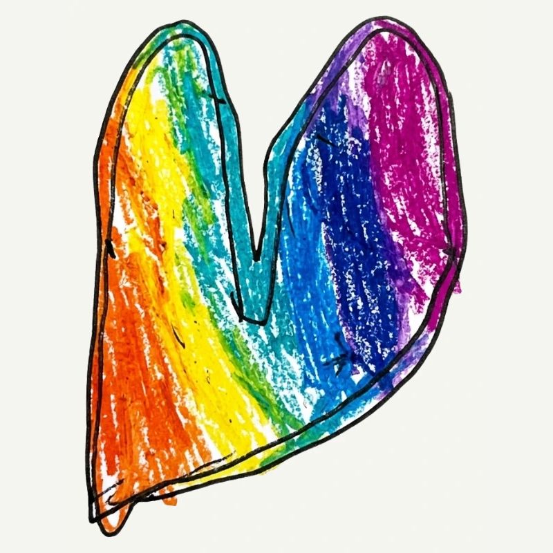 Rainbow Heart Wax Crayon