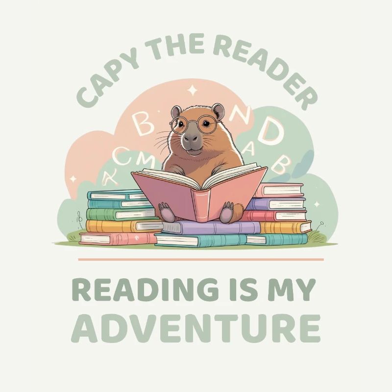 Capybara while reading - Reading adventure