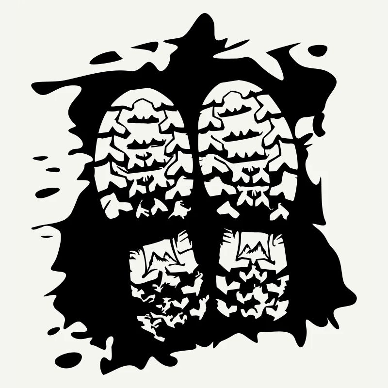 Twin Trails - Shoe Prints [Black]