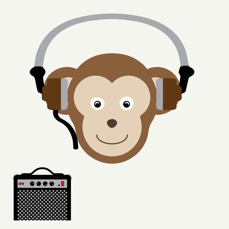 Affe mit Kopfhörern Musik