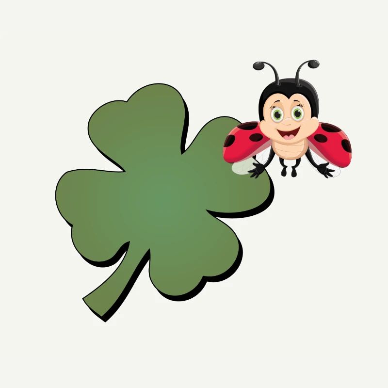 Trèfle avec ladybug (coccinelle)