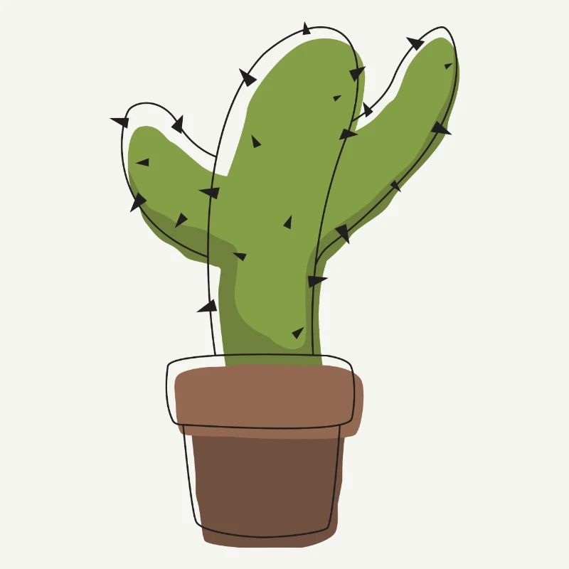 Cactus dans un pot – illustration graphique