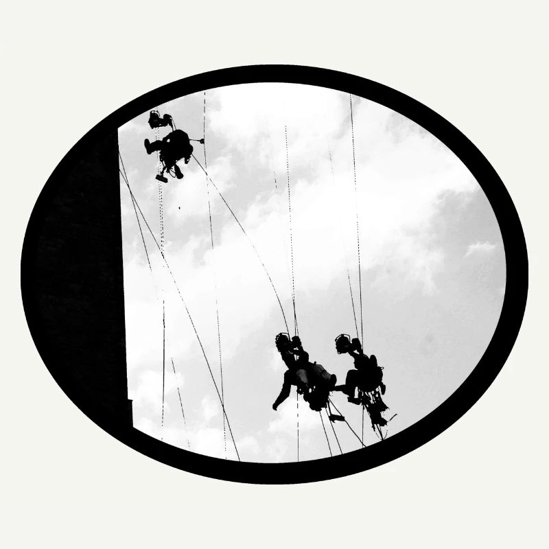 Fensterputzer in luftiger Höhe