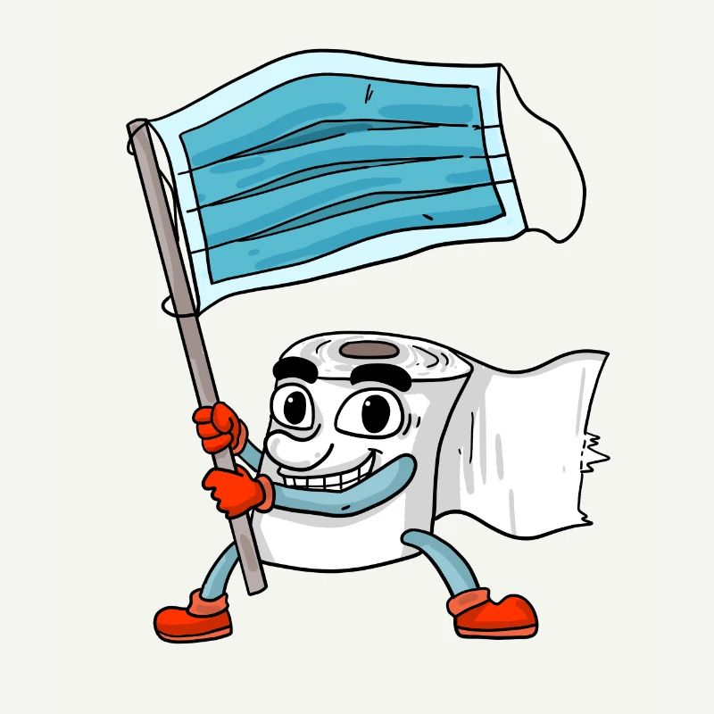 Drapeau de masque de papier toilette