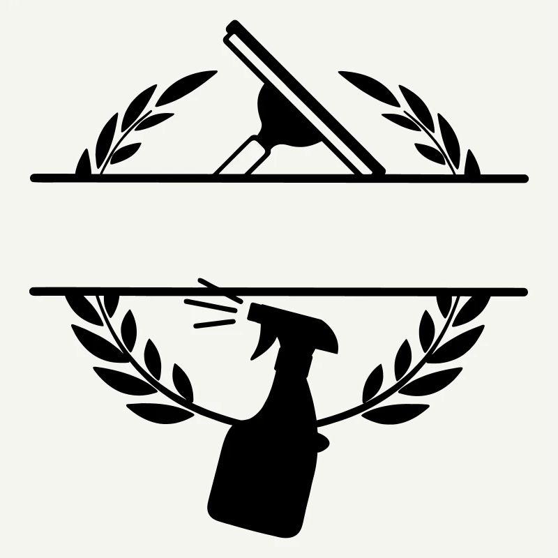 Logo de laveuse de vitres plus propre couronne de laurier