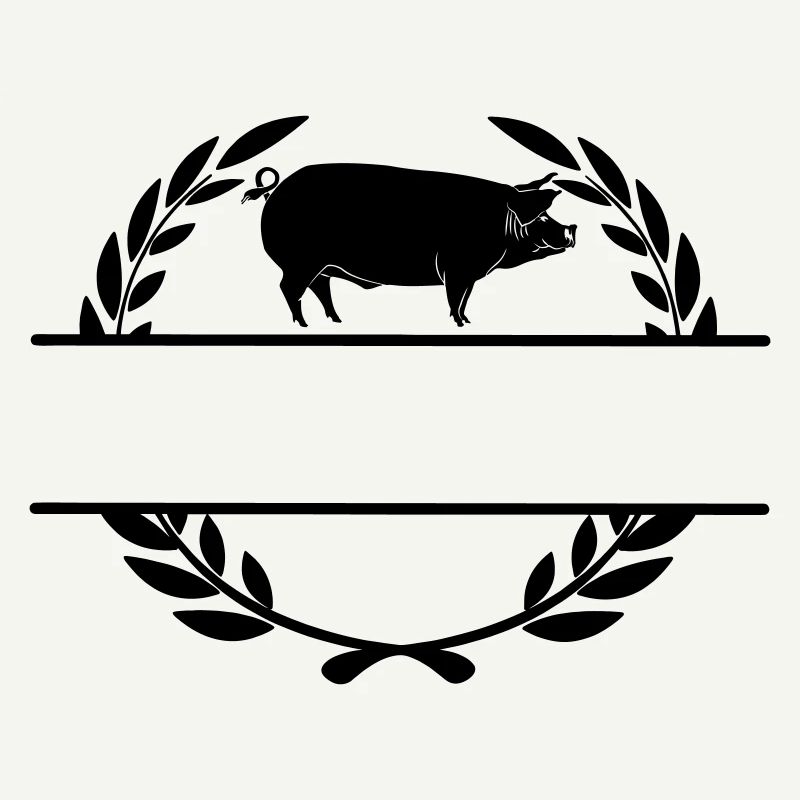 Logo pig in laurel wreath