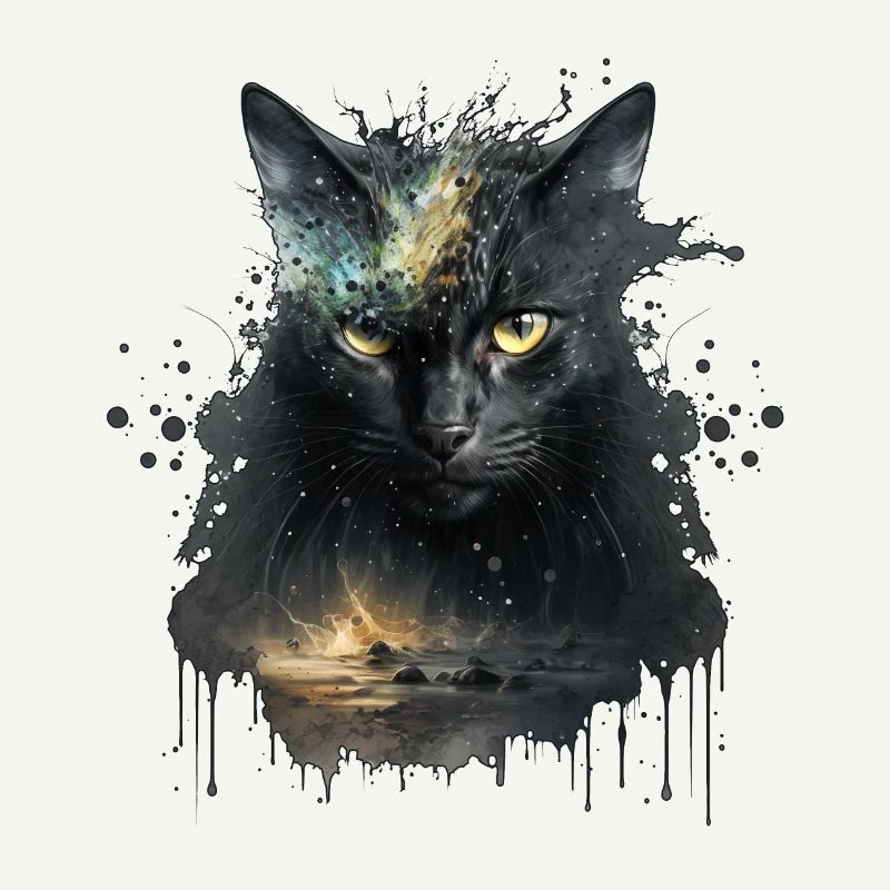 Chat noir dans la conception de l’espace