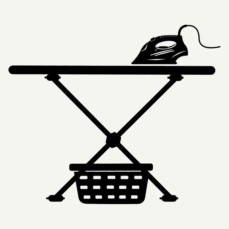 Iron srichplak and laundry basket