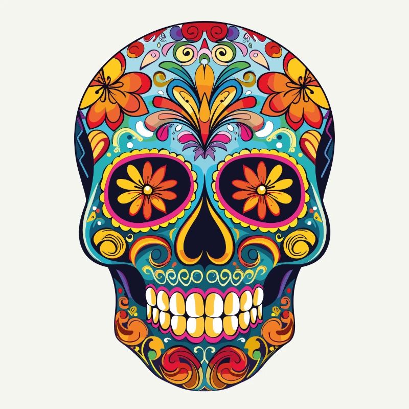Colorful skull pattern