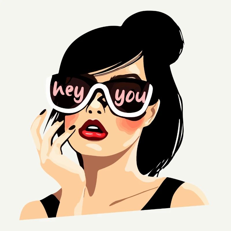 Sonnenbrille Stil"Hey Du" Illustration