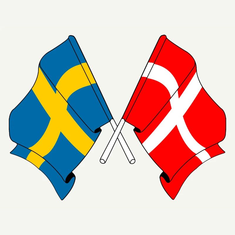 Drapeau de la Suède, drapeau du Danemark