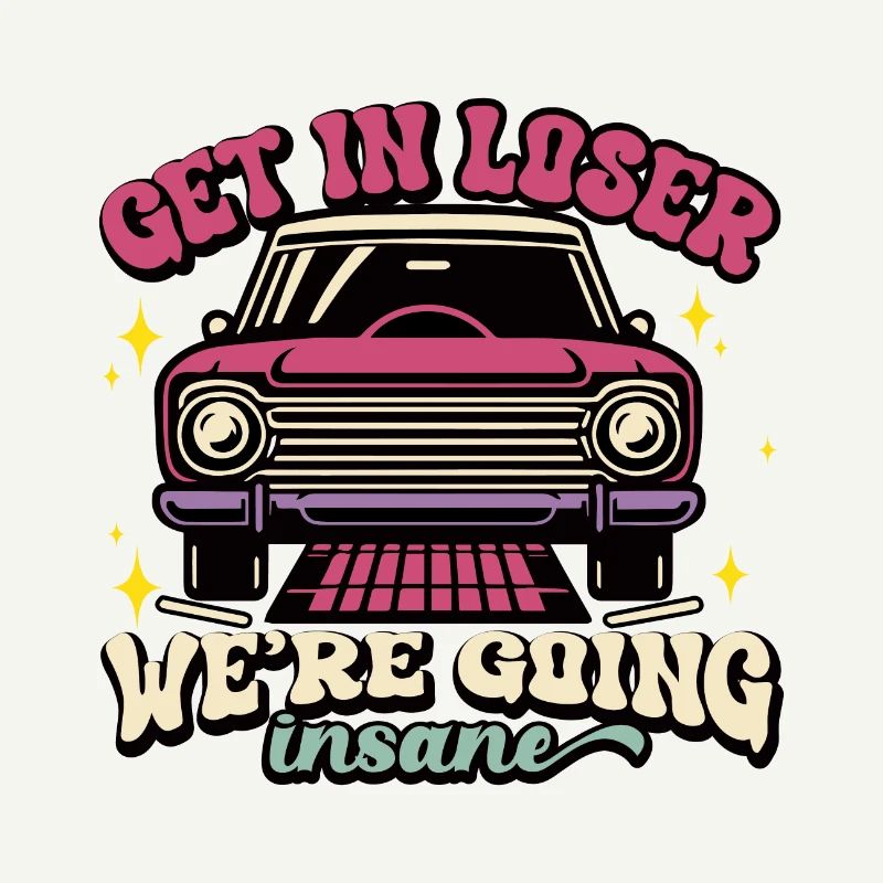 Retro Auto Verschwinde Wahnsinniges Design