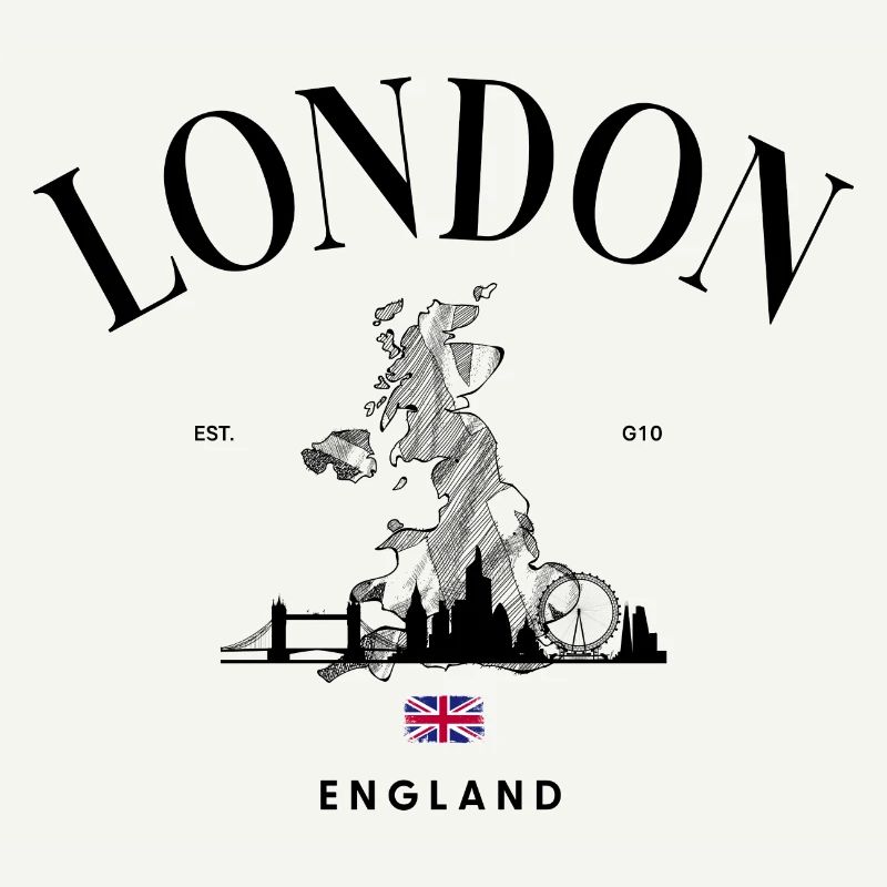 Tiny Union Jack Accent on Black