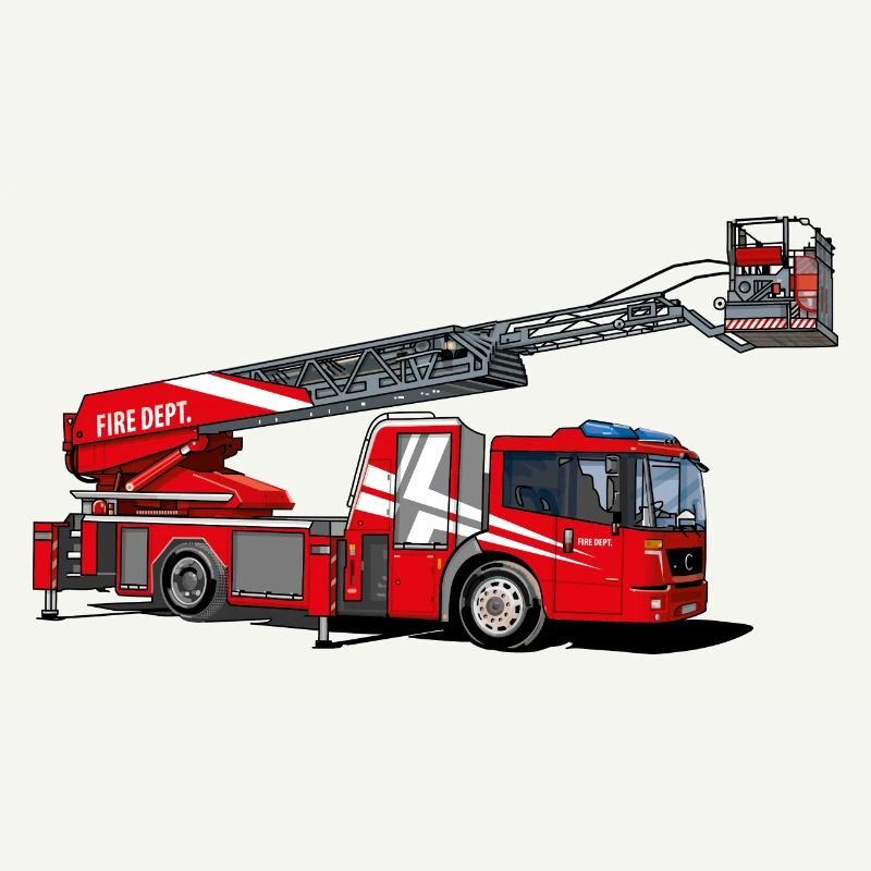 Fire brigade with ladder