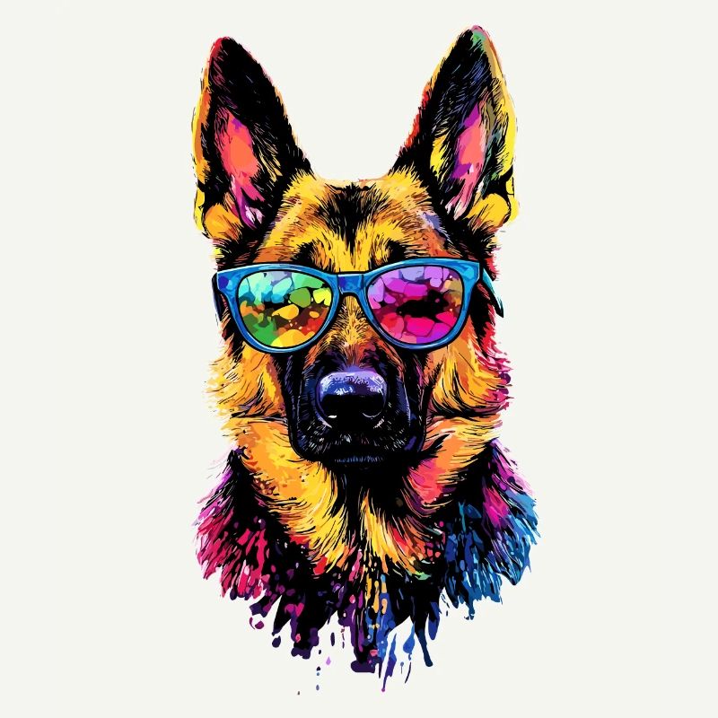 Schäferhund Bunte Farben Pop Art Hund Schäferhunde