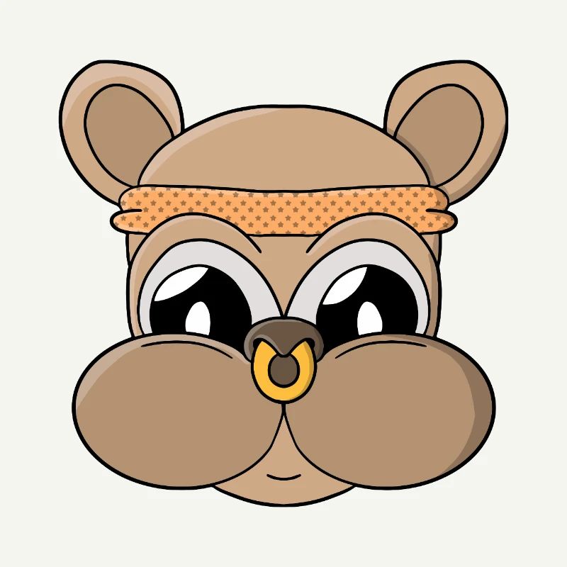 Cute bear with piercing