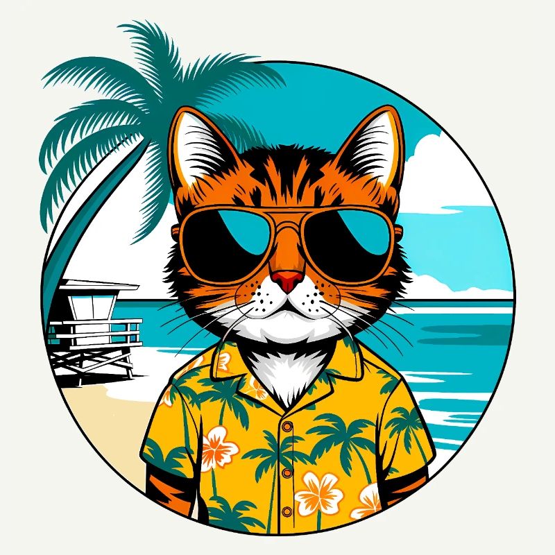 Cat on the beach