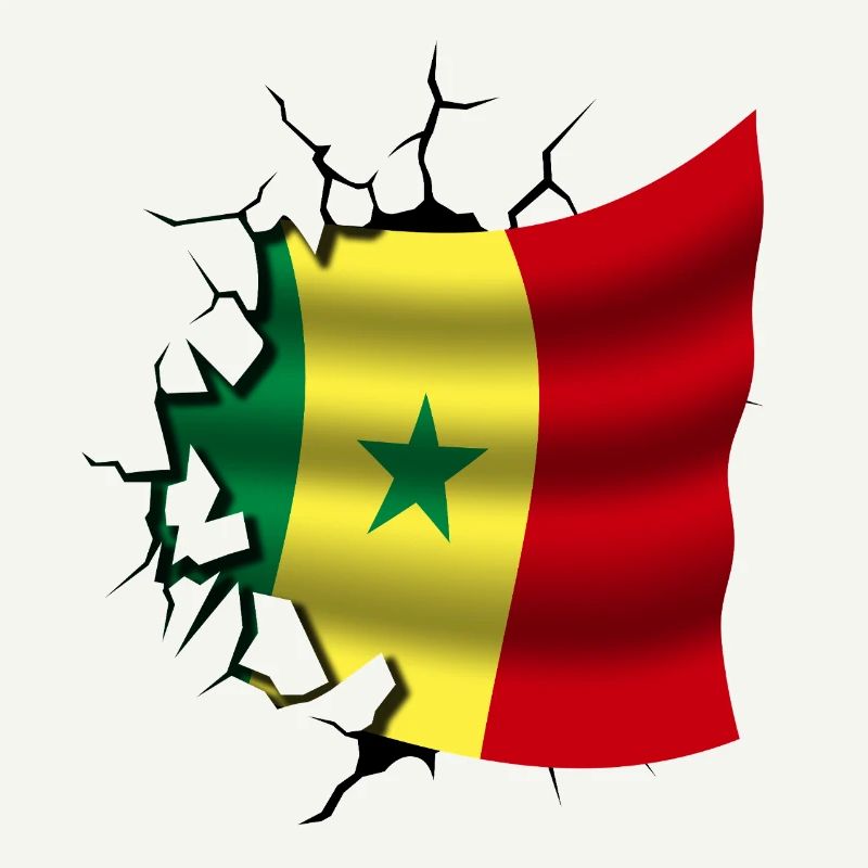 Drapeau du Sénégal - Sénégal - Drapeau Broken Design