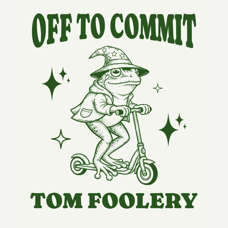 Off To Commit Tom Foolery Drôle Grenouille Illustration
