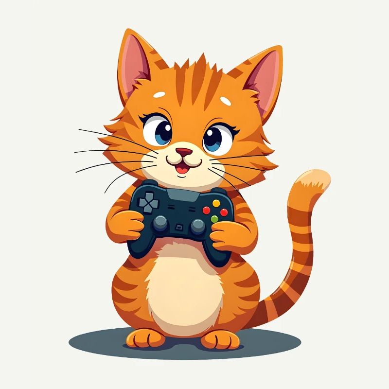 Kitten with game controller